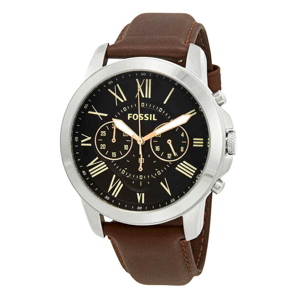 RELOJ FOSSIL PLATEADO-NEGRO Y CUERO FS4813IE FOS-6