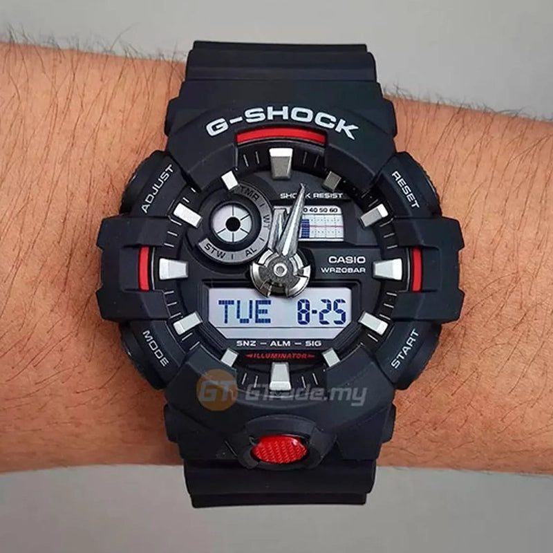 RELOJ G-SHOCK NEGRO Y ROJO G-S-266