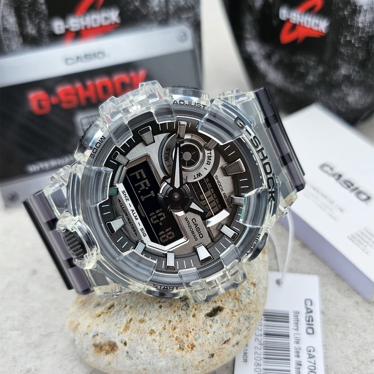 RELOJ G-SHOCK TRANSPARENTE CON NEGRO G-S-30