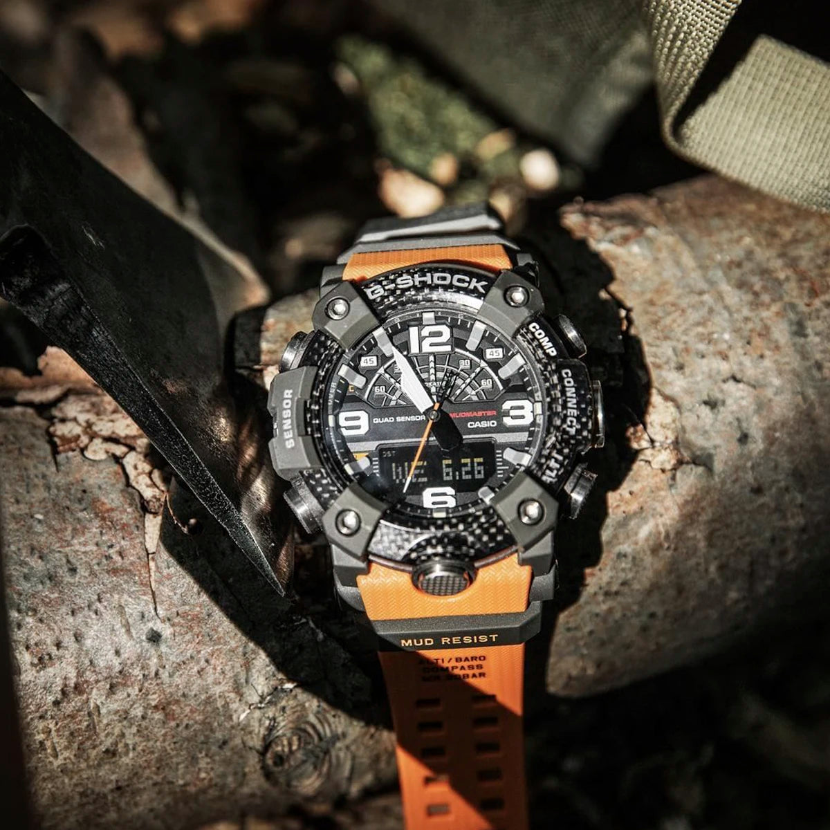 RELOJ G-SHOCK MUDMASTER NEGRO CON NARANJA GG-B100-1A93 G-SK-101