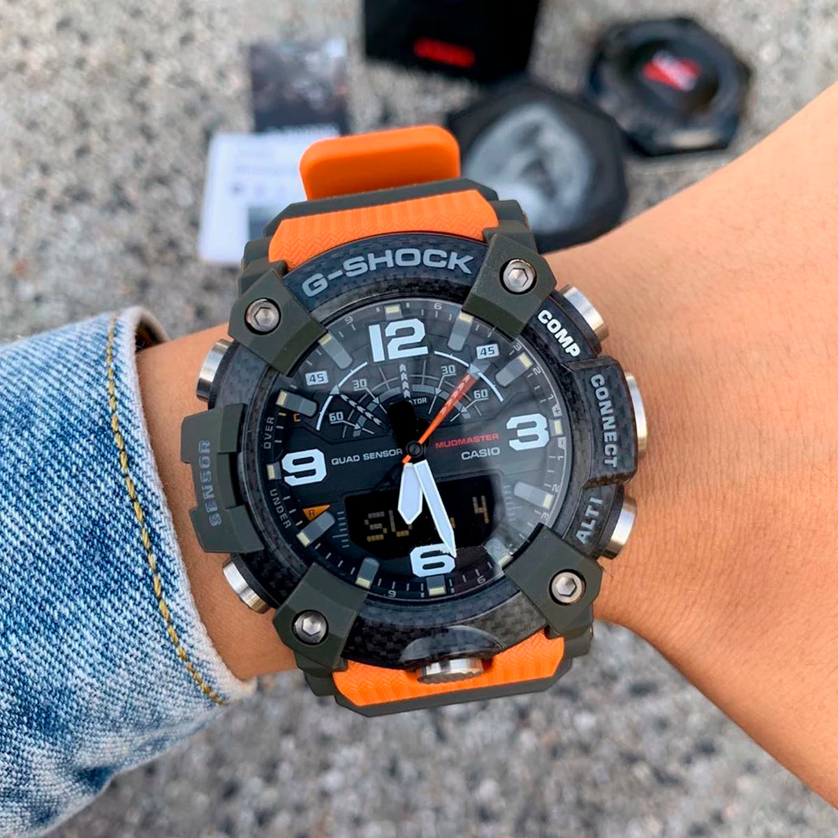 RELOJ G-SHOCK MUDMASTER NEGRO CON NARANJA GG-B100-1A93 G-SK-101