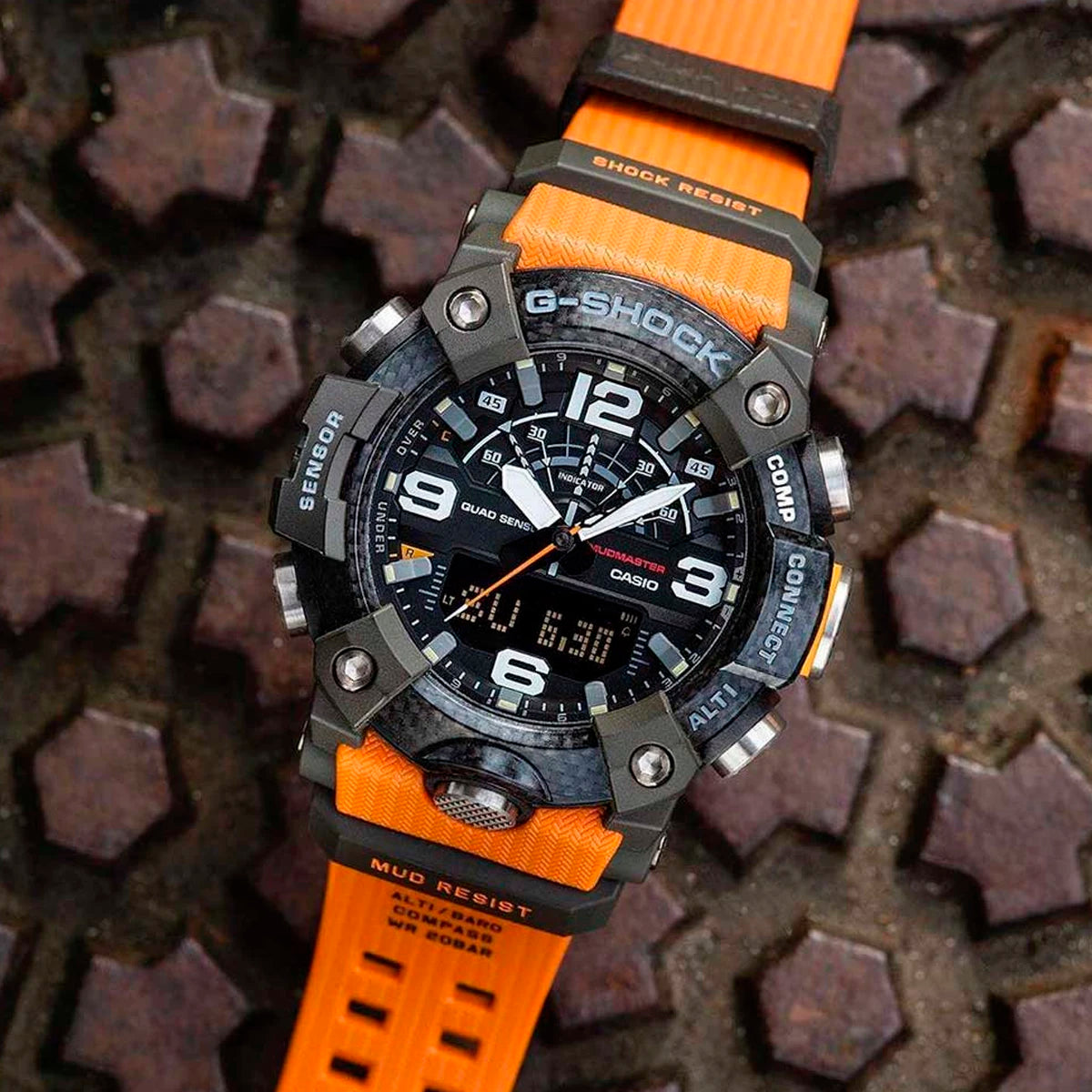 RELOJ G-SHOCK MUDMASTER NEGRO CON NARANJA GG-B100-1A93 G-SK-101