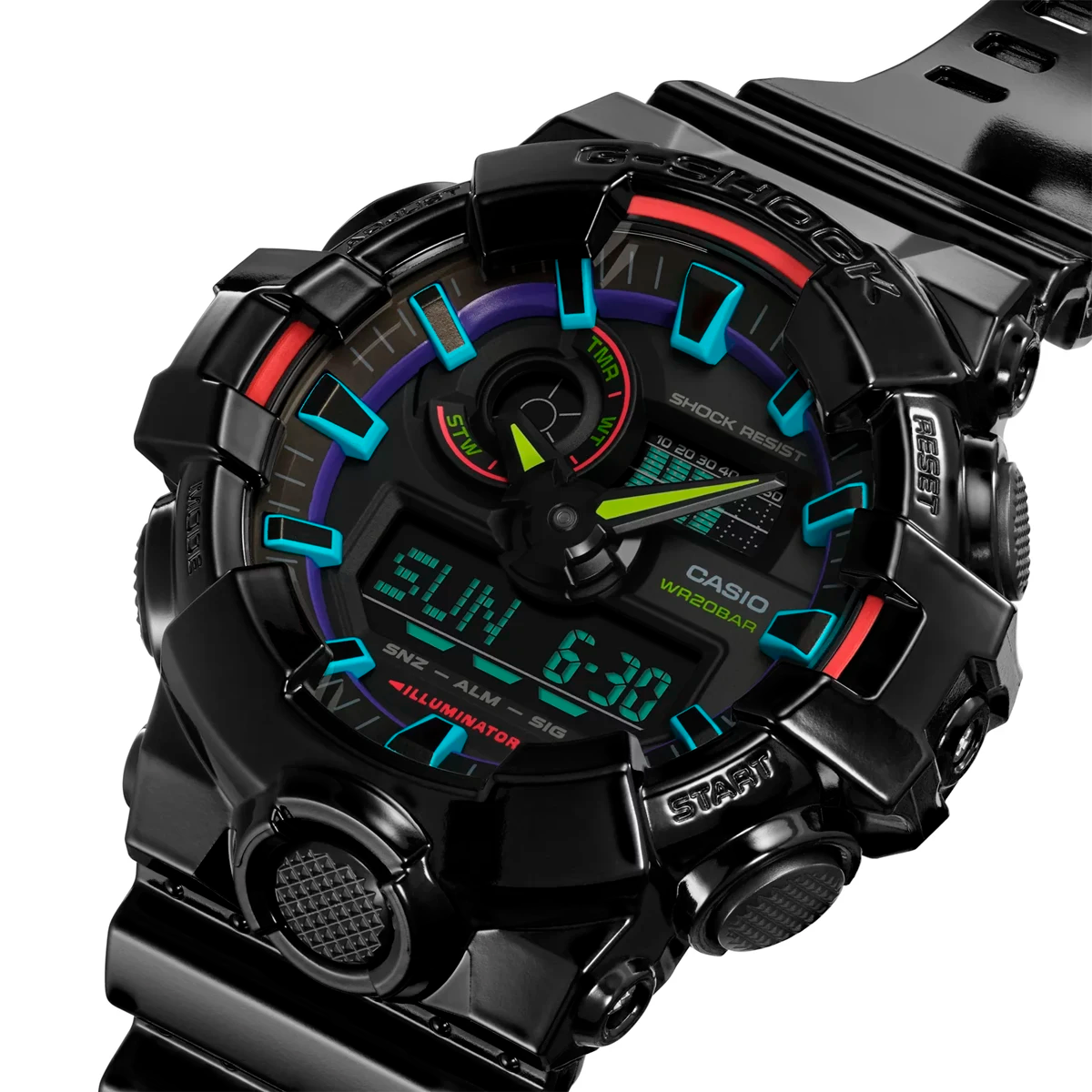 RELOJ G-SHOCK NEGRO GA-700RGB-1A G-SK-117