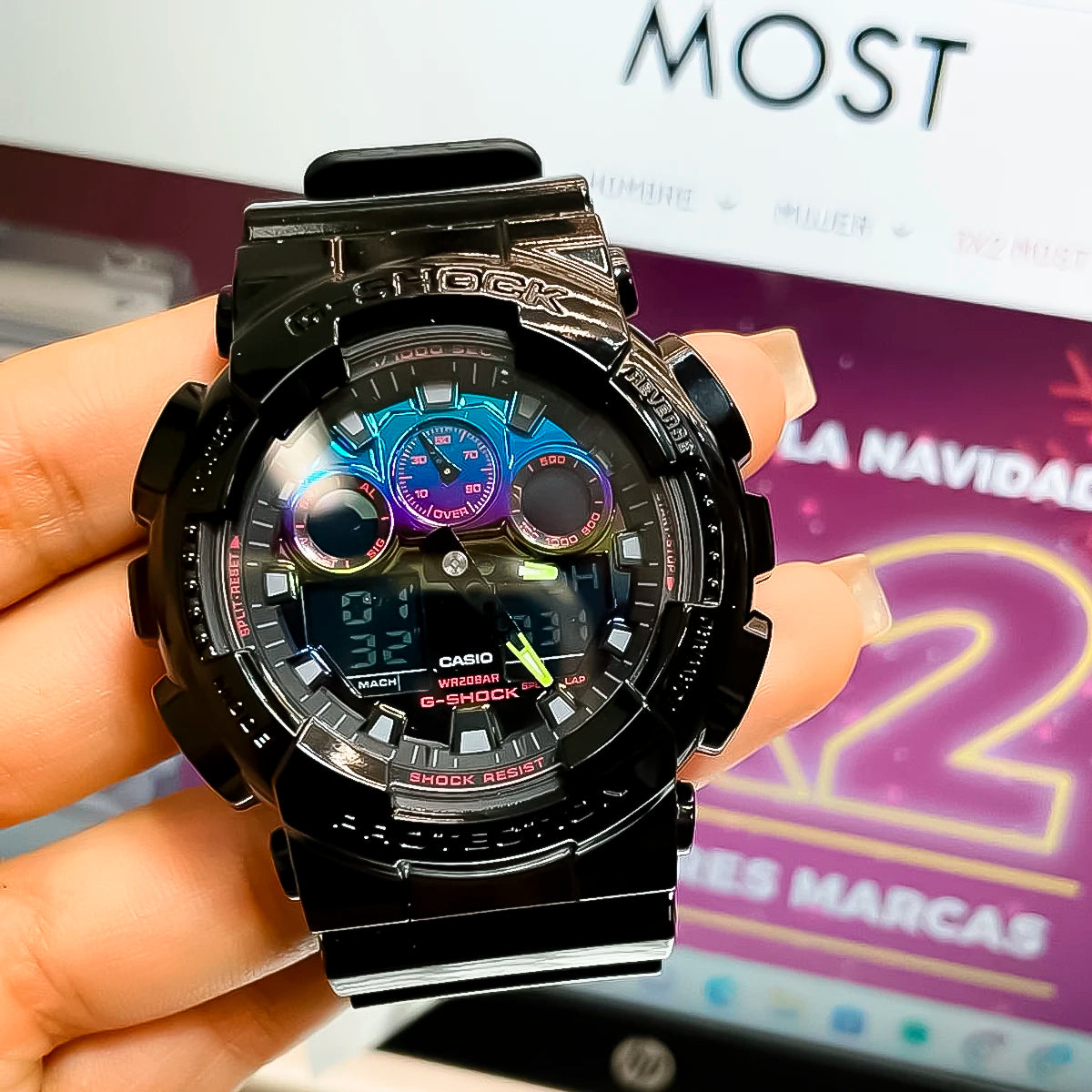 RELOJ G-SHOCK NEGRO GA-100RGB-1A G-SK-120