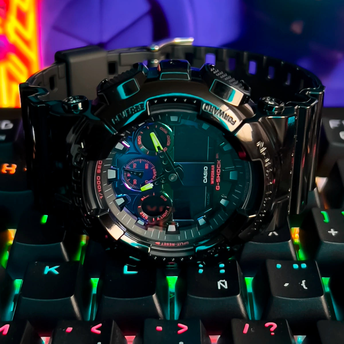 RELOJ G-SHOCK NEGRO GA-100RGB-1A G-SK-120