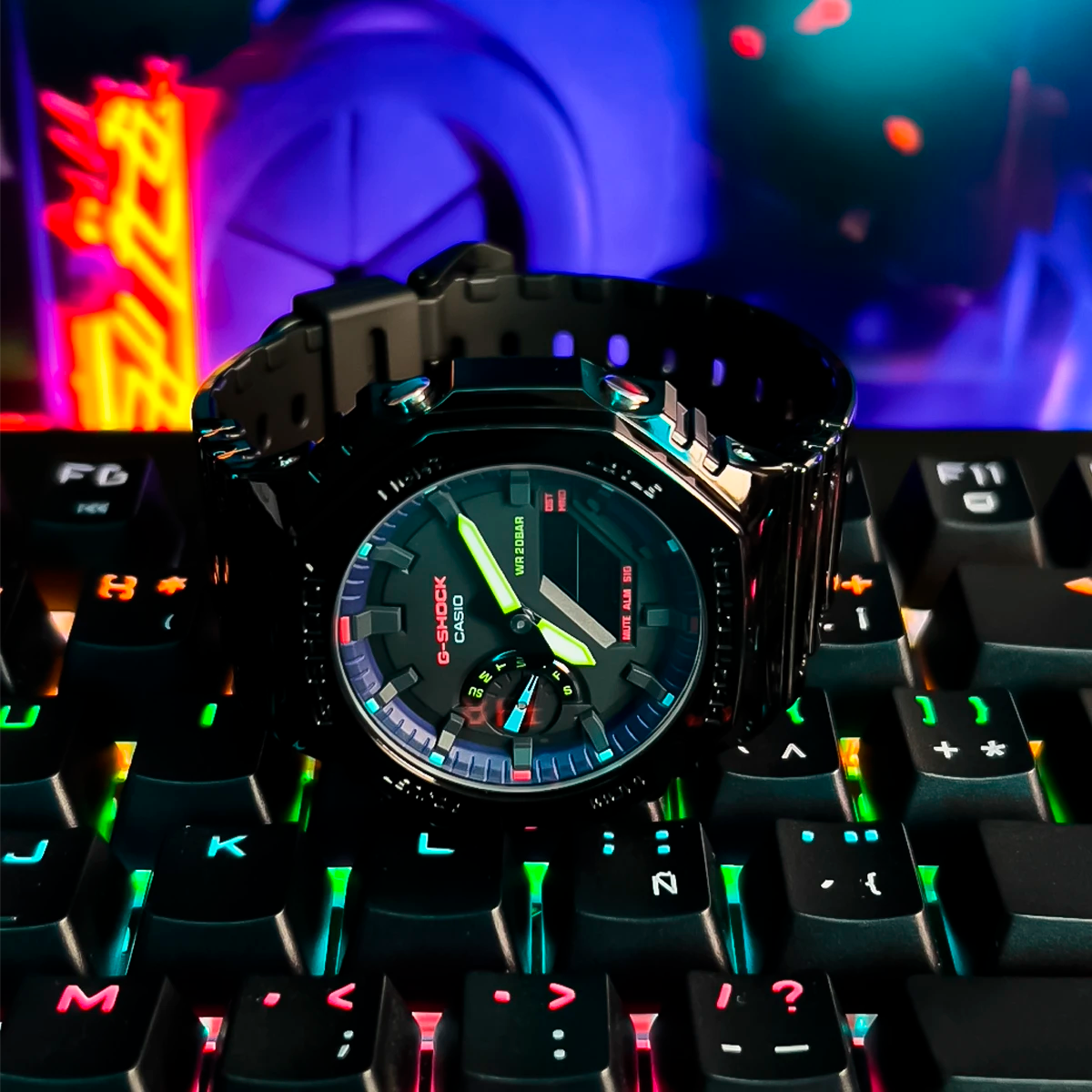 RELOJ G-SHOCK NEGRO GA-2100RGB-1A G-SK-123