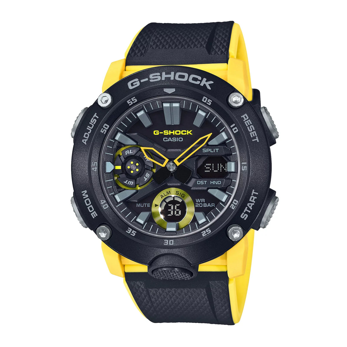 RELOJ G-SHOCK NEGRO CON AMARILLO GA-2000-1A9 G-SK-13