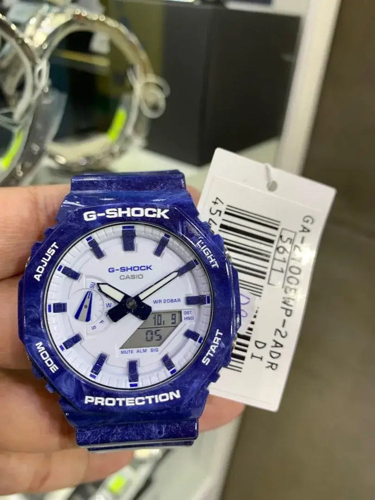 Reloj G-Shock GA-2100BWP-2A Hombre Resina Azul