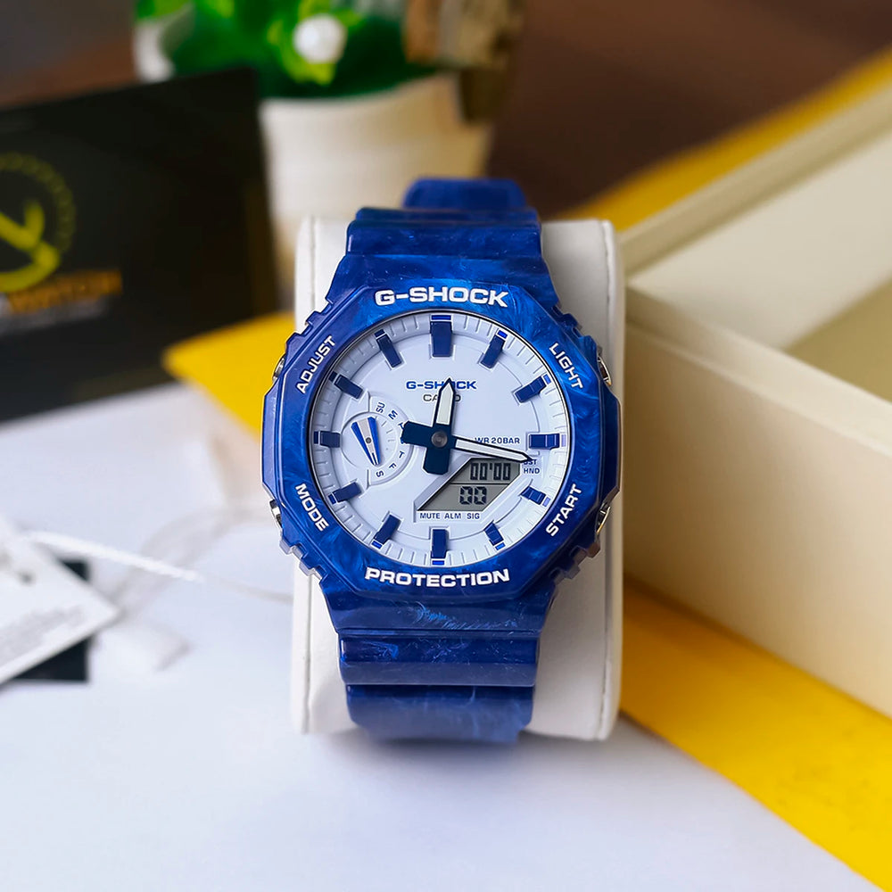 Reloj G-Shock GA-2100BWP-2A Hombre Resina Azul