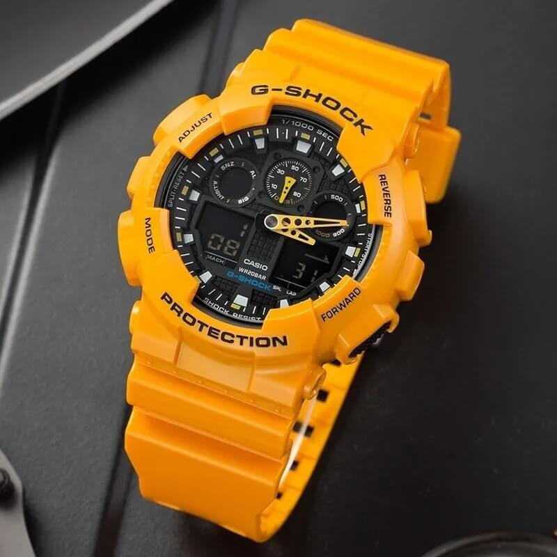 Reloj G-Shock GA-100A-9AD Hombre Resina Amarillo