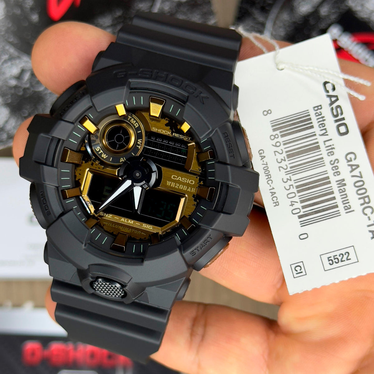 RELOJ G-SHOCK NEGRO GA-700RC-1A G-SK-158