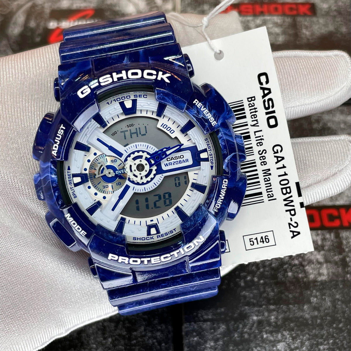 RELOJ G-SHOCK PLATEADO GA-110BWP-2A G-SK-167