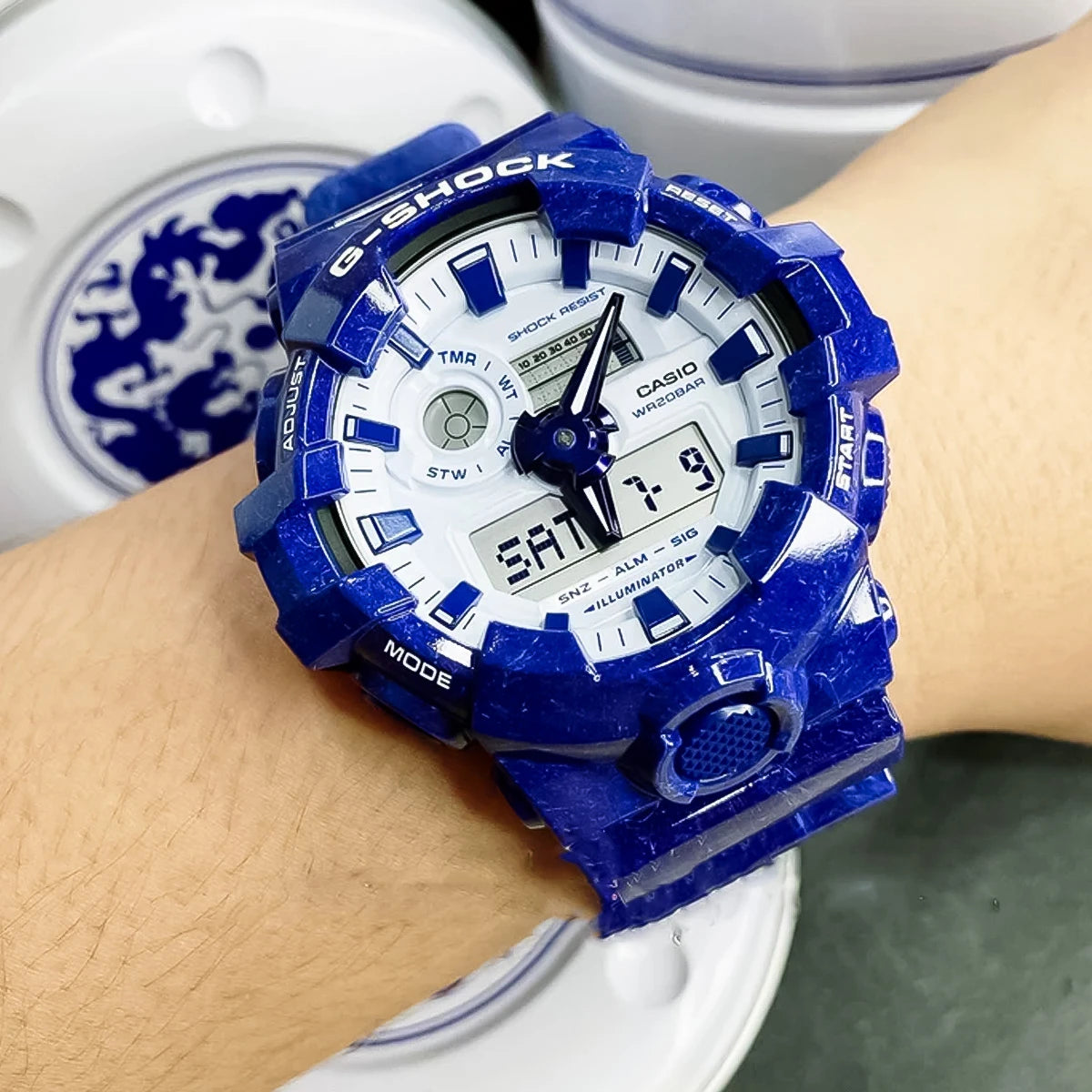 RELOJ G-SHOCK AZUL GA-110BWP-2A G-SK-168