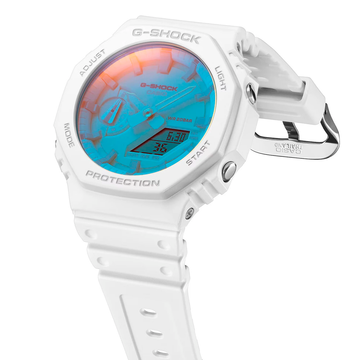 RELOJ G-SHOCK BLANCO TORNASOLADO GA-2100TL-7A G-SK-180