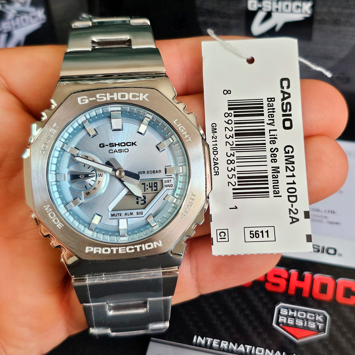 RELOJ G-SHOCK PLATEADO GM-2110D-2A G-SK-184