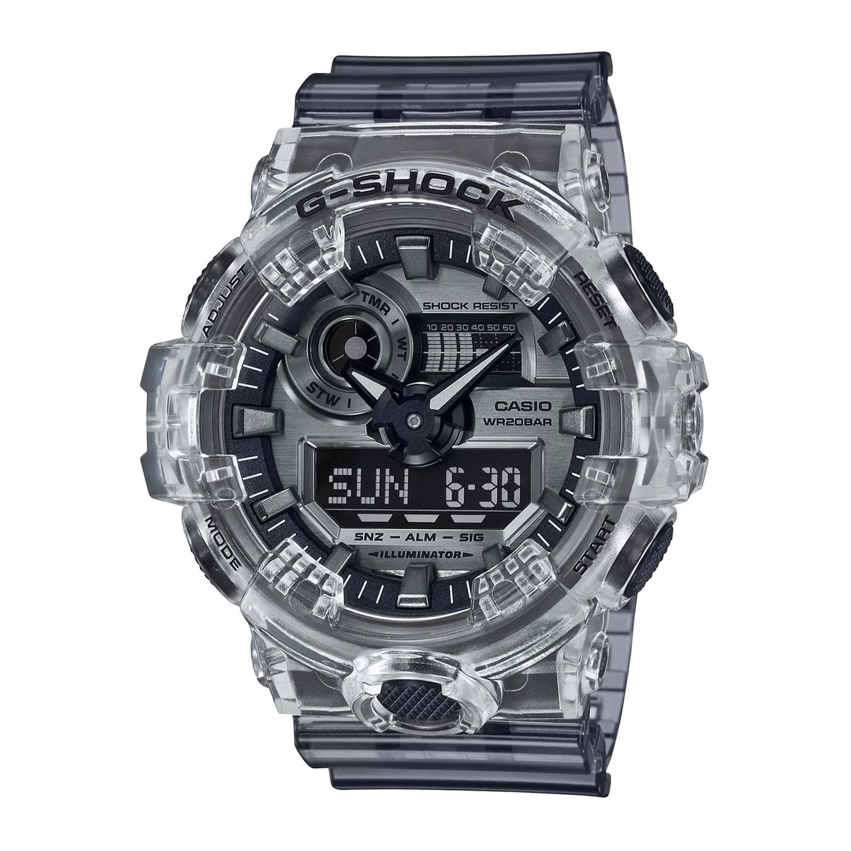 RELOJ G-SHOCK GRIS TRANSPARENTE GA-700SK-1ADR G-SK-25