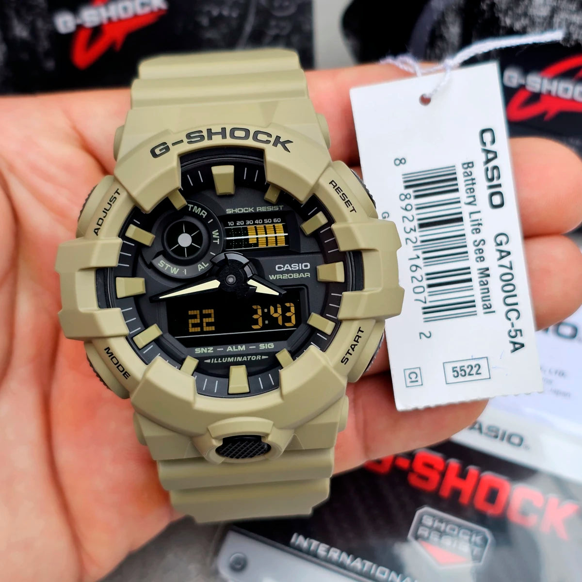 RELOJ G-SHOCK BEIGE GA-700UC-5A G-SK-38