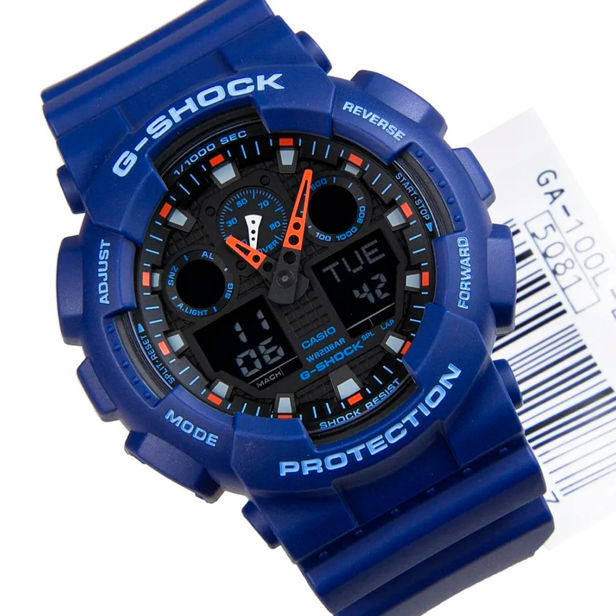 RELOJ G-SHOCK AZUL CON NARANJA GA-100L 2ACR G-SK-68