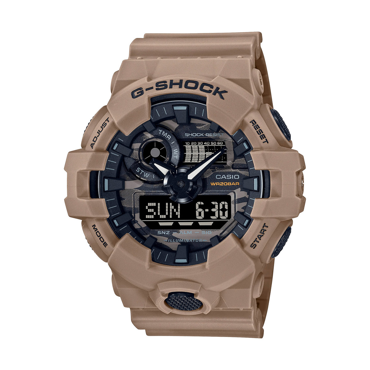 RELOJ G-SHOCK BEIGE CAMUFLADO GA700CA-5A G-SK-73