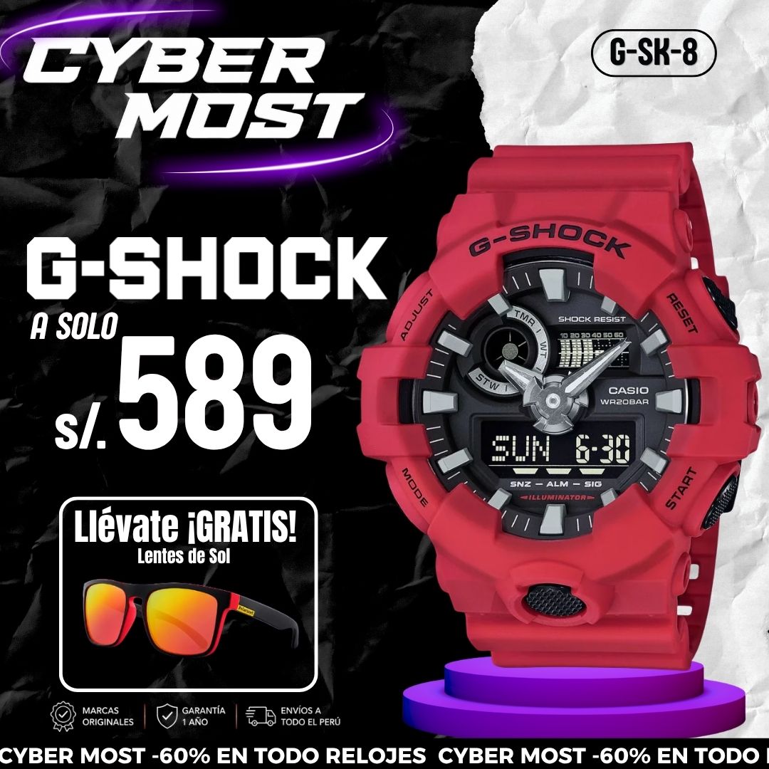 Reloj G-Shock GA-700-4A Hombre Resina Rojo