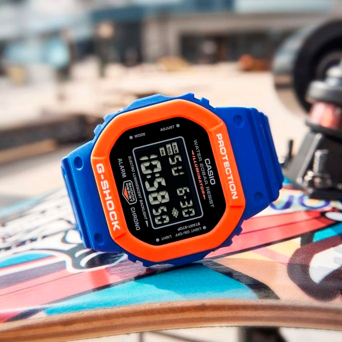 RELOJ G-SHOCK NARANJA CON AZUL DW-5610-SC2 G-SK-99