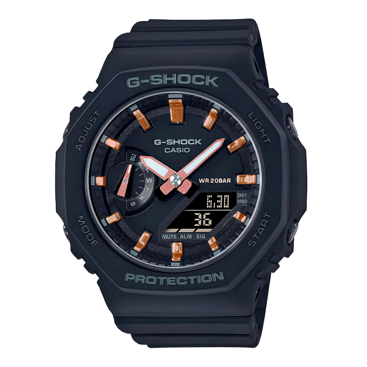 RELOJ BABY-G NEGRO CON DORADO GMA-S2100-1A G-SK-M-13