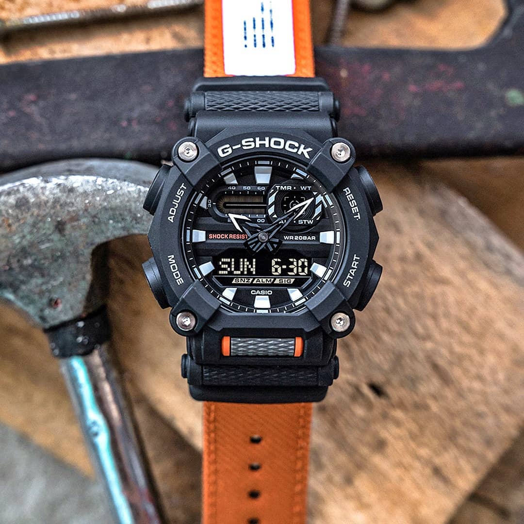 RELOJ G-SHOCK PREMIUN NEGRO CON NARANJA G-S-51