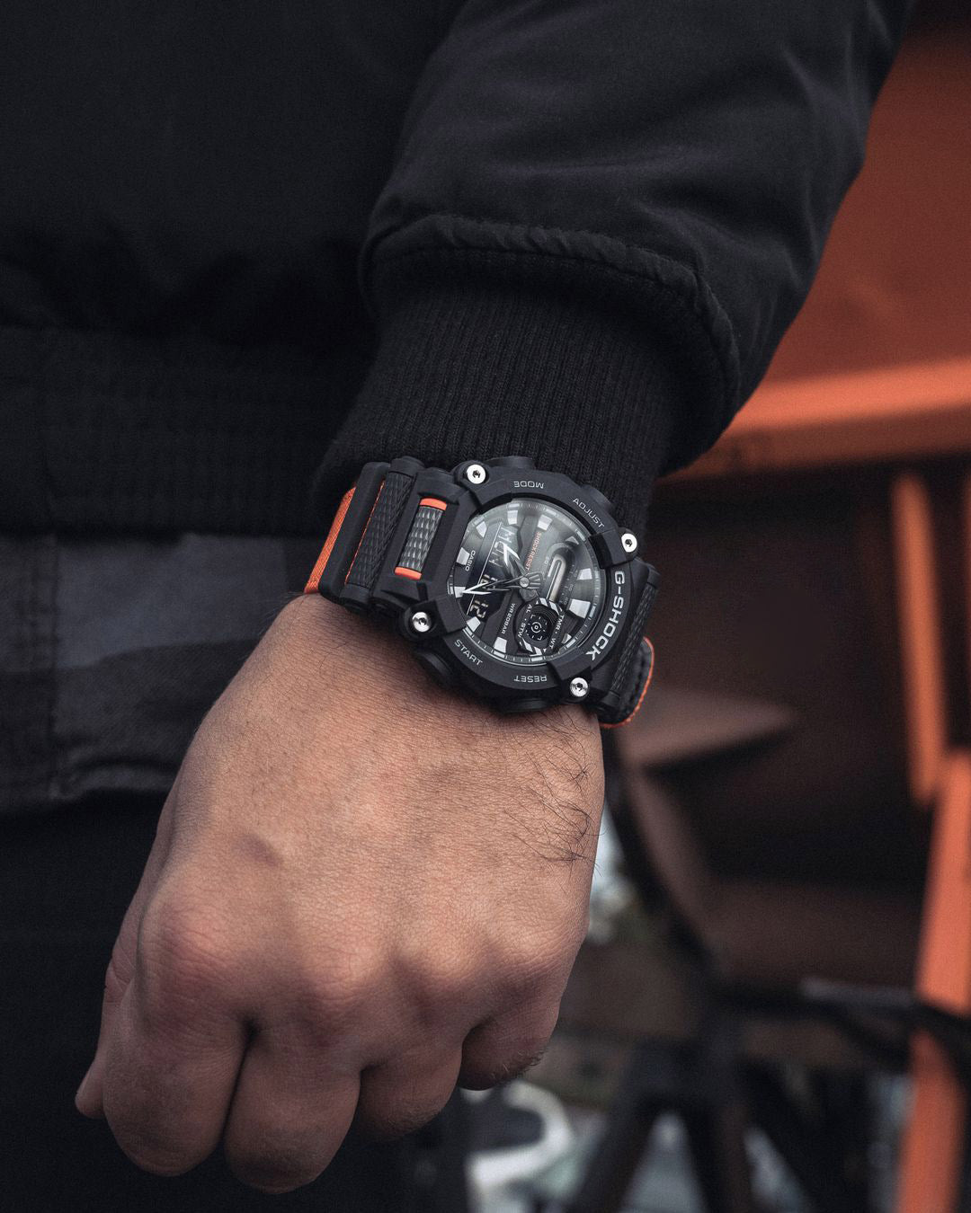 RELOJ G-SHOCK PREMIUN NEGRO CON NARANJA G-S-51