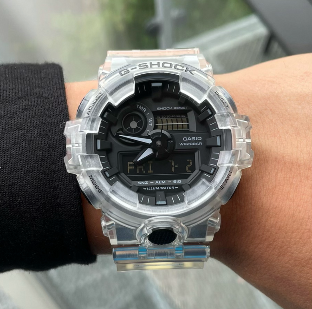 RELOJ G-SHOCK PREMIUM TRANSPARENTE NEGRO G-S-38