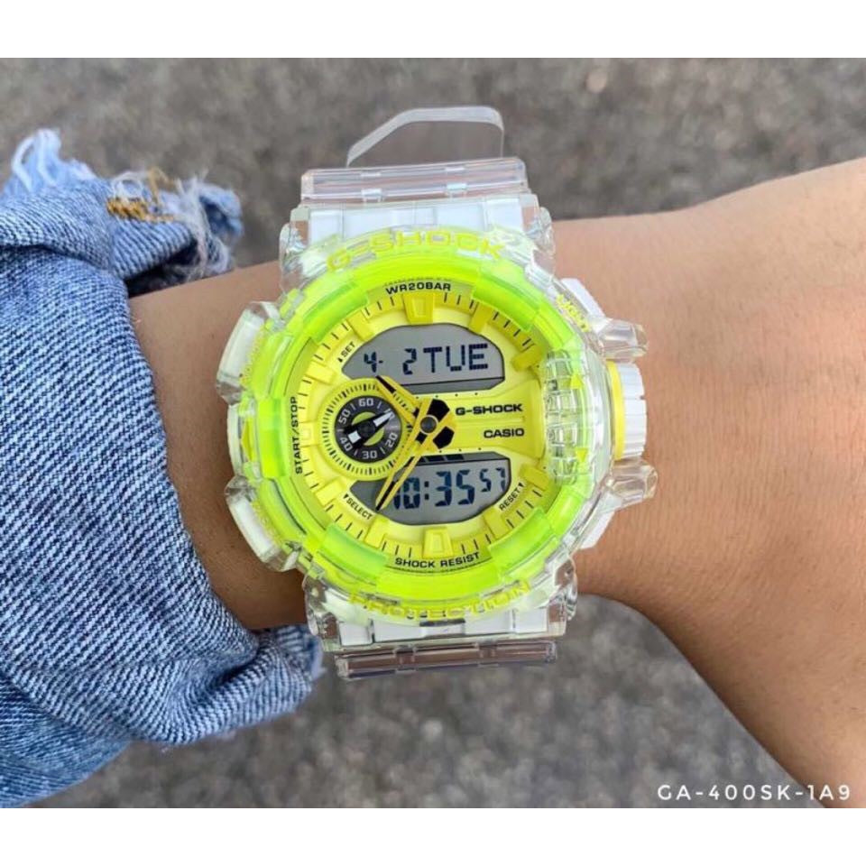 RELOJ G-SHOCK TRANSPARENTE NEÓN G-S-76