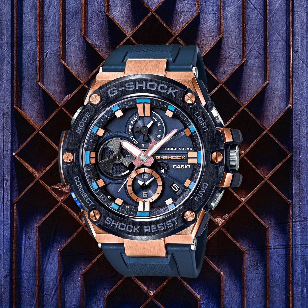 RELOJ G-SHOCK VORTEX AZUL ORO ROSA G-S-58