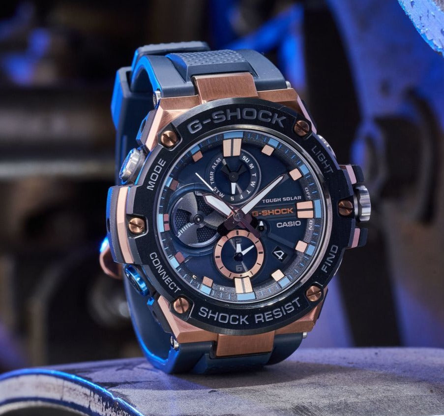 RELOJ G-SHOCK VORTEX AZUL ORO ROSA G-S-58