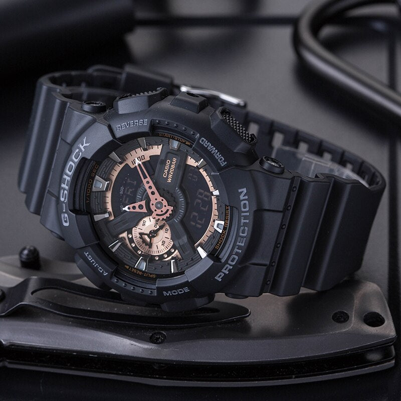 RELOJ G-SHOCK NEGRO ORO ROSA G-S-15