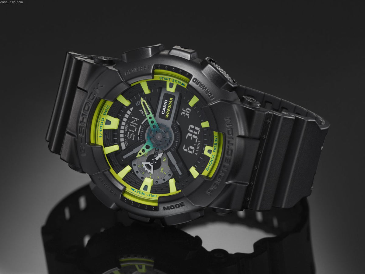 RELOJ G-SHOCK NEGRO CON VERDE G-S-18