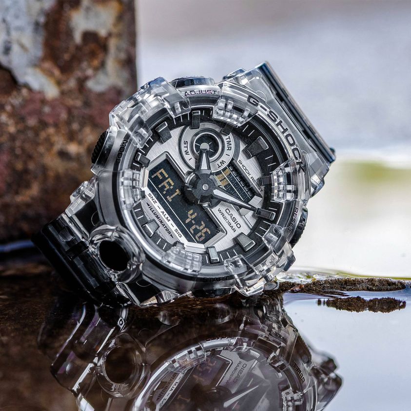 RELOJ G-SHOCK TRANSPARENTE CON NEGRO G-S-30