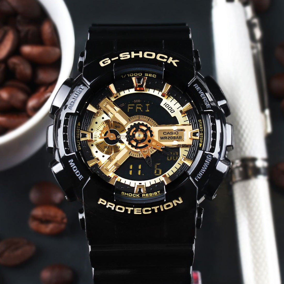 RELOJ G-SHOCK NEGRO CON DORADO GA-110GB-1ACR G-SK-71