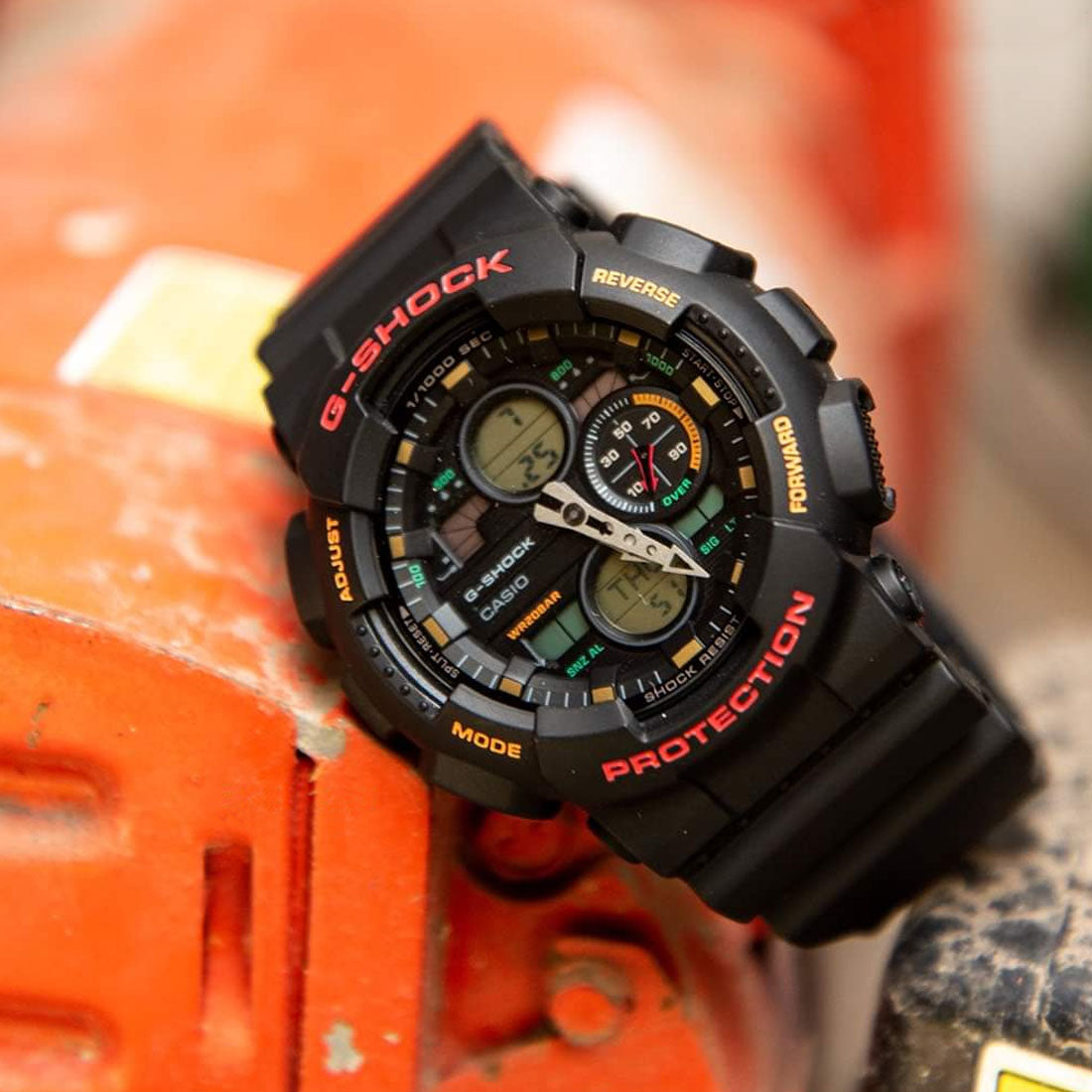 RELOJ G-SHOCK NEGRO MULTICOLOR GA-140-1A4DR G-SK-61