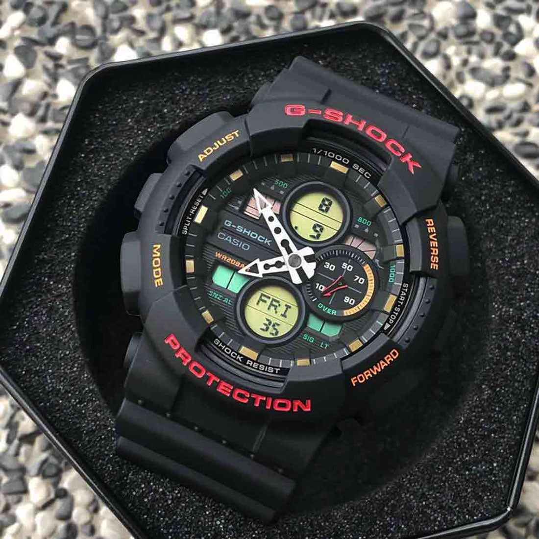 RELOJ G-SHOCK NEGRO MULTICOLOR GA-140-1A4DR G-SK-61