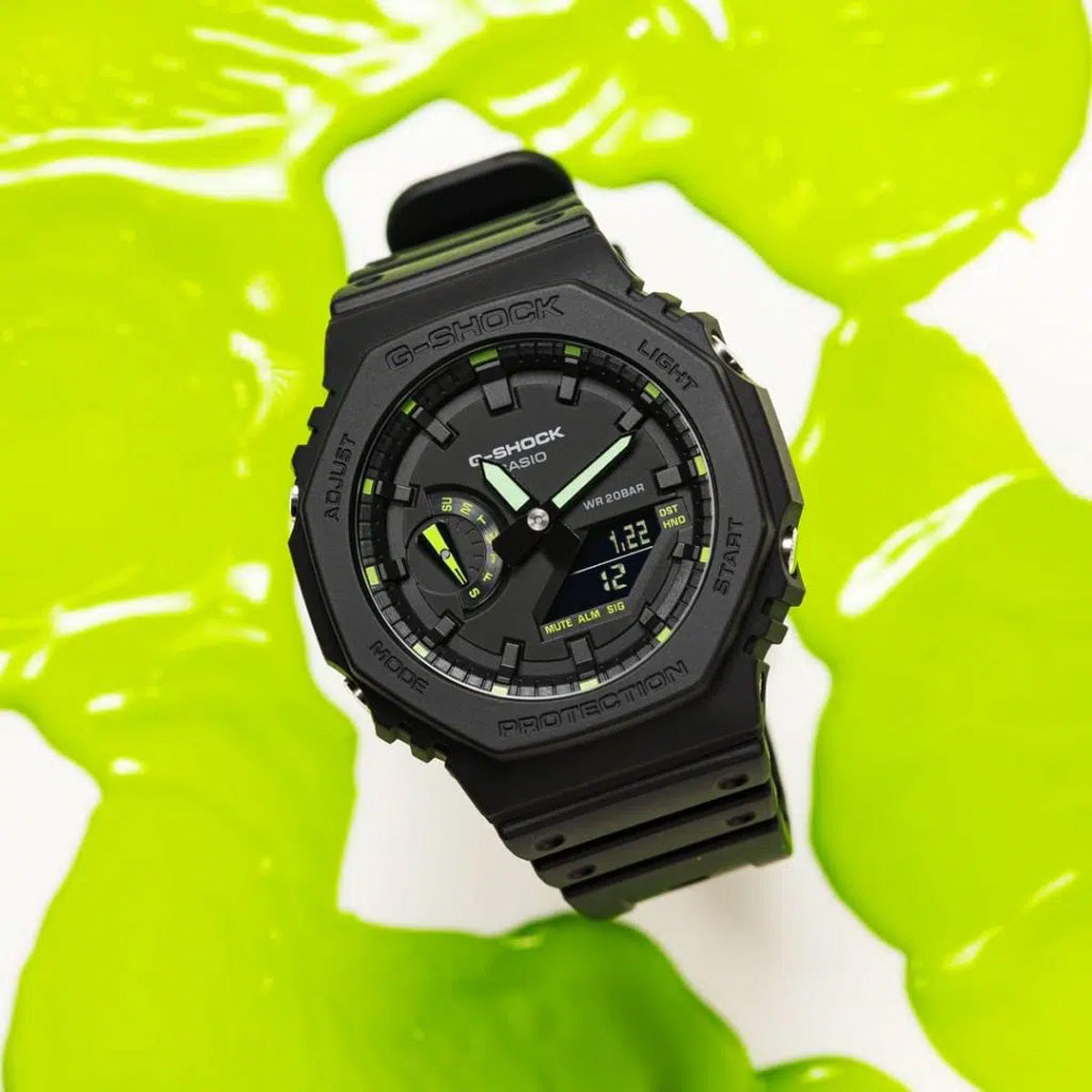 RELOJ G-SHOCK NEGRO CON VERDE GA-2100-1A3 G-SK-113