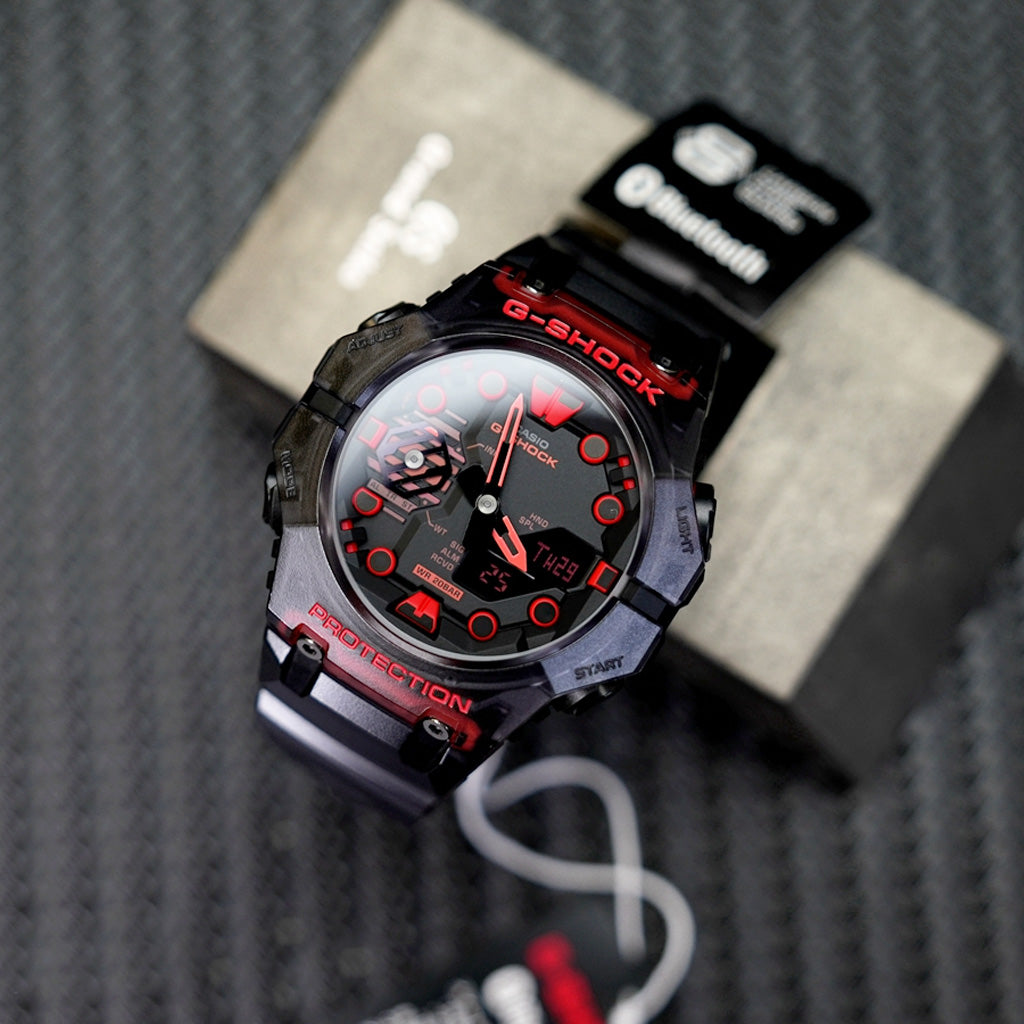 RELOJ G-SHOCK NEGRO CON ROJO TRANSLÚCIDO GA-B001G-1A G-SK-111