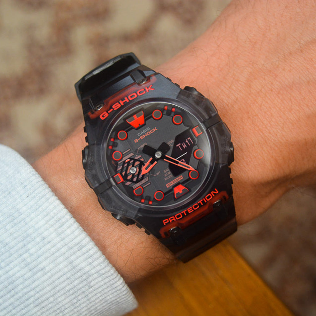 RELOJ G-SHOCK NEGRO CON ROJO TRANSLÚCIDO GA-B001G-1A G-SK-111