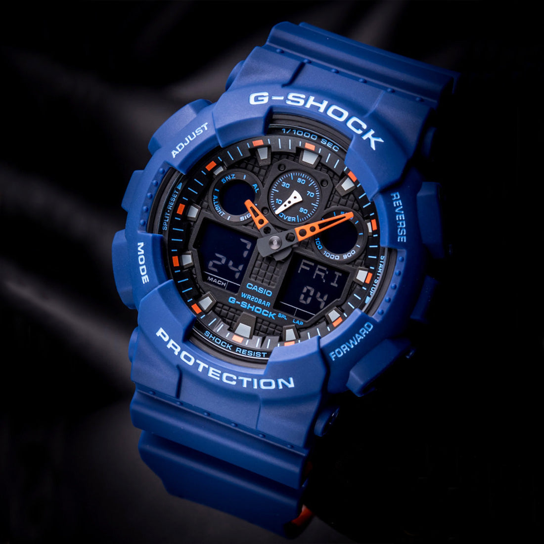 RELOJ G-SHOCK AZUL CON NARANJA GA-100L 2ACR G-SK-68