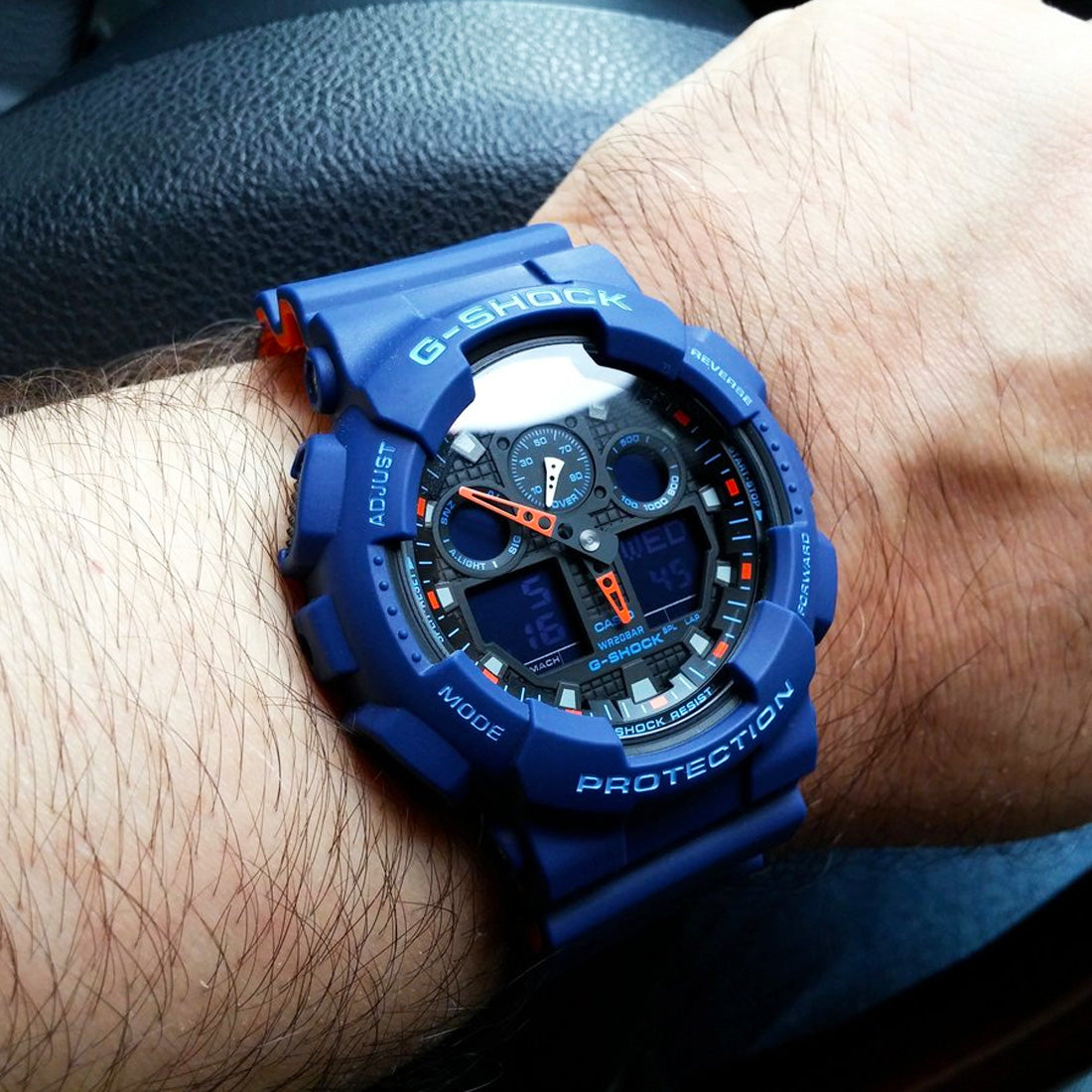 RELOJ G-SHOCK AZUL CON NARANJA GA-100L 2ACR G-SK-68