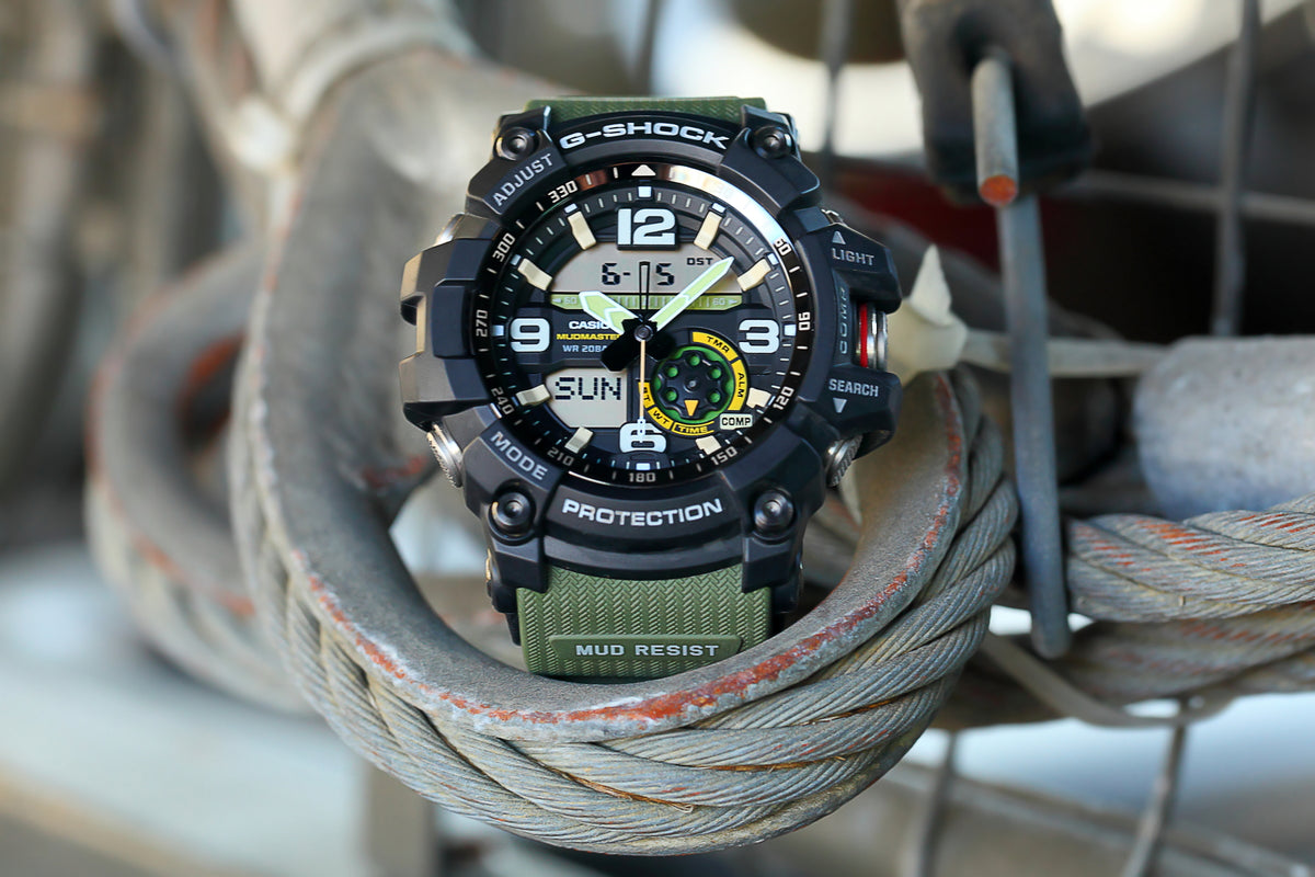 RELOJ G-SHOCK MUDMASTER NEGRO CON VERDE G-S-121