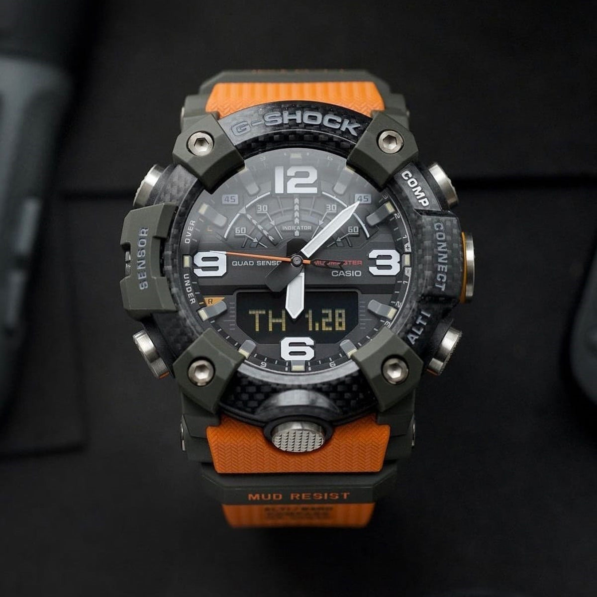 RELOJ G-SHOCK MUDMASTER NEGRO CON NARANJA GG-B100-1A93 G-SK-101