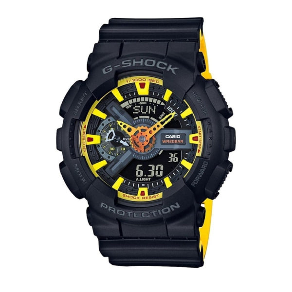 RELOJ G-SHOCK NEGRO CON AMARILLO G-S-104