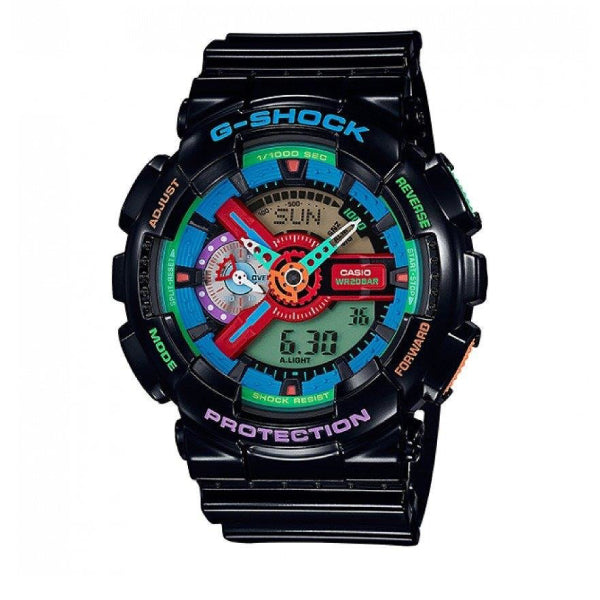 RELOJ G-SHOCK NEGRO MULTICOLOR G-S-107