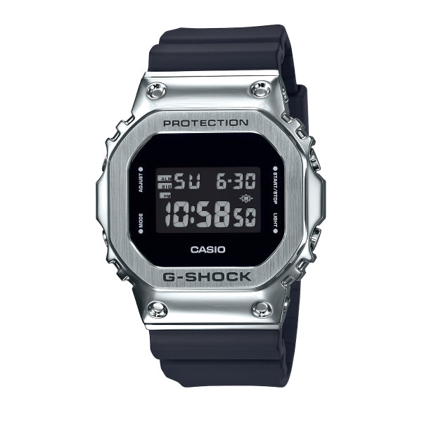 RELOJ G-SHOCK PLATA CON NEGRO G-S-118