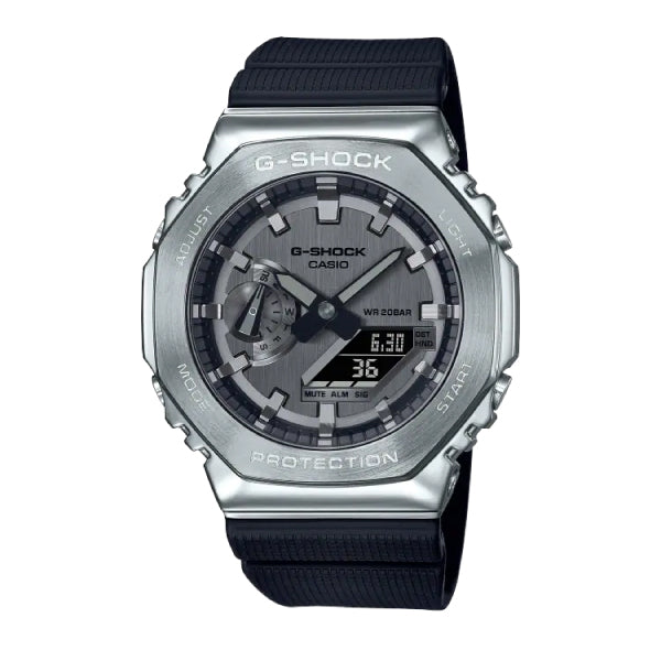 RELOJ G-SHOCK OCTAGONAL PLATEADO-NEGRO G-S-133