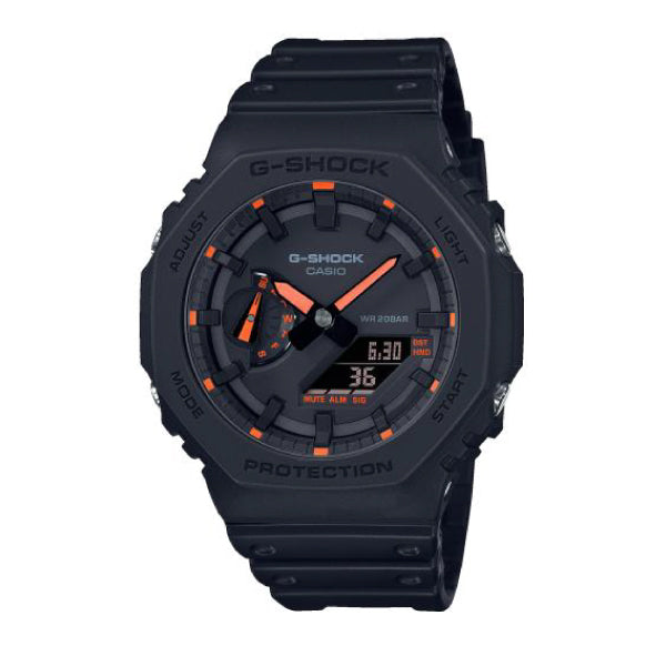 RELOJ G-SHOCK OCTAGONAL NEGRO NARANJA G-S-134